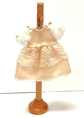 Little Girl's Peach Dress with Lace